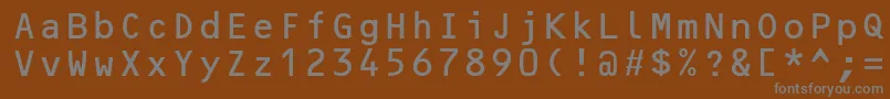 フォントOcrbLt – 茶色の背景に灰色の文字