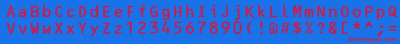 フォントOcrbLt – 赤い文字の青い背景