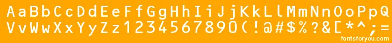 フォントOcrbLt – オレンジの背景に白い文字