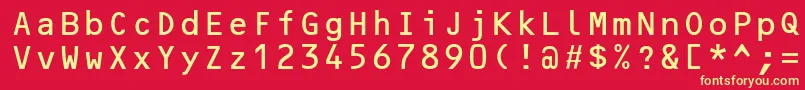 OcrbLt Font – Yellow Fonts on Red Background