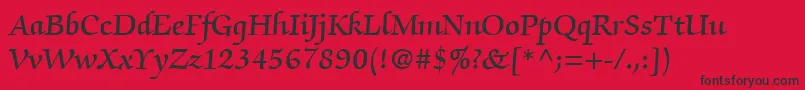 フォントItcZapfChanceryLtDemi – 赤い背景に黒い文字