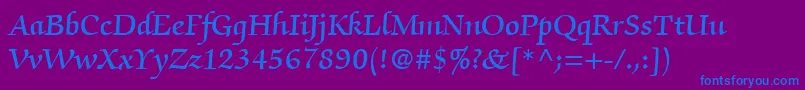 ItcZapfChanceryLtDemi Font – Blue Fonts on Purple Background