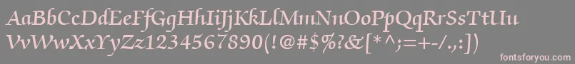 ItcZapfChanceryLtDemi Font – Pink Fonts on Gray Background