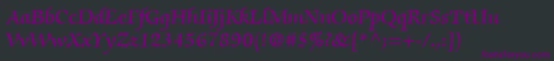 ItcZapfChanceryLtDemi-Schriftart – Violette Schriften auf schwarzem Hintergrund
