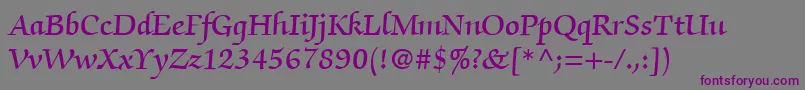 ItcZapfChanceryLtDemi Font – Purple Fonts on Gray Background