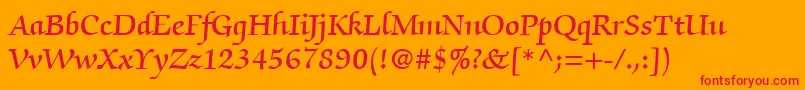 ItcZapfChanceryLtDemi Font – Red Fonts on Orange Background