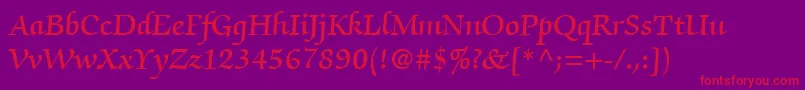 ItcZapfChanceryLtDemi Font – Red Fonts on Purple Background