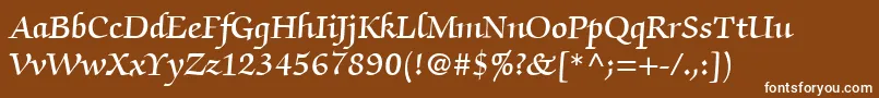 ItcZapfChanceryLtDemi Font – White Fonts on Brown Background