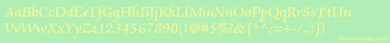 ItcZapfChanceryLtDemi Font – Yellow Fonts on Green Background