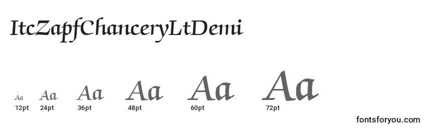 ItcZapfChanceryLtDemi Font Sizes