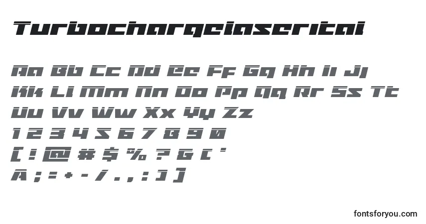 A fonte Turbochargelaserital – alfabeto, números, caracteres especiais