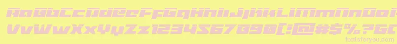 Turbochargelaserital-Schriftart – Rosa Schriften auf gelbem Hintergrund