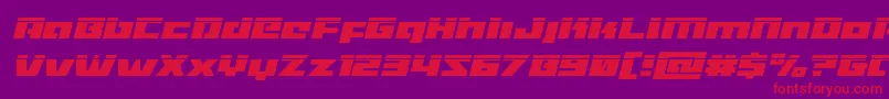 フォントTurbochargelaserital – 紫の背景に赤い文字
