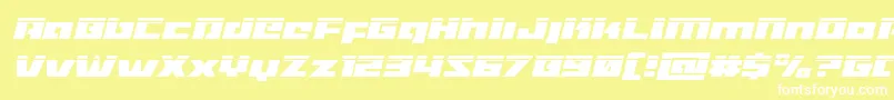 Turbochargelaserital Font – White Fonts on Yellow Background
