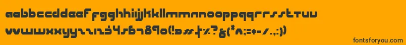 UniSolCondensed-Schriftart – Schwarze Schriften auf orangefarbenem Hintergrund