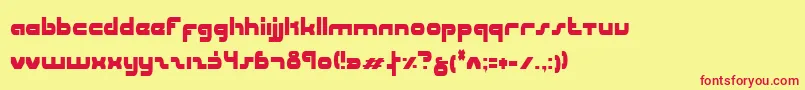 Czcionka UniSolCondensed – czerwone czcionki na żółtym tle