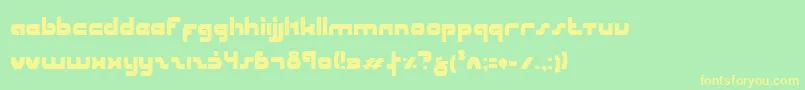 フォントUniSolCondensed – 黄色の文字が緑の背景にあります