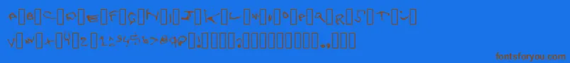 フォントZoe – 茶色の文字が青い背景にあります。