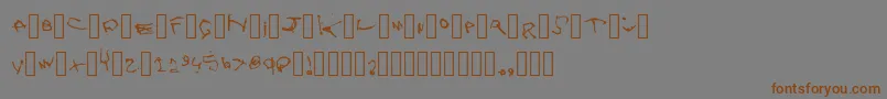 フォントZoe – 茶色の文字が灰色の背景にあります。