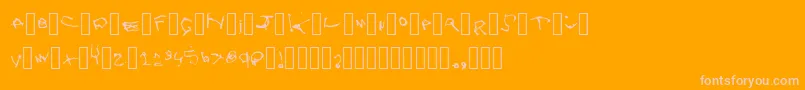 Zoe-Schriftart – Rosa Schriften auf orangefarbenem Hintergrund