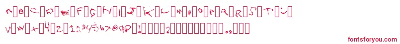 フォントZoe – 白い背景に赤い文字