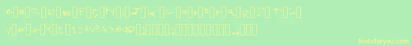 Zoe-fontti – keltaiset fontit vihreällä taustalla