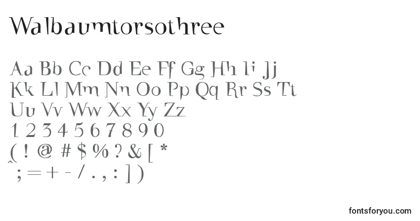 Czcionka Walbaumtorsothree – alfabet, cyfry, specjalne znaki
