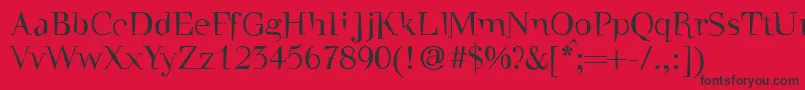 フォントWalbaumtorsothree – 赤い背景に黒い文字