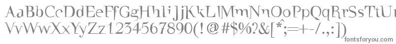 フォントWalbaumtorsothree – 白い背景に灰色の文字