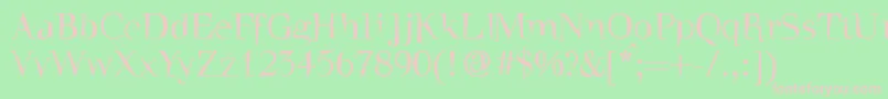 フォントWalbaumtorsothree – 緑の背景にピンクのフォント