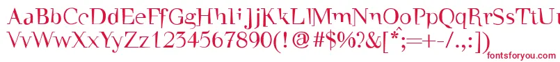 フォントWalbaumtorsothree – 白い背景に赤い文字