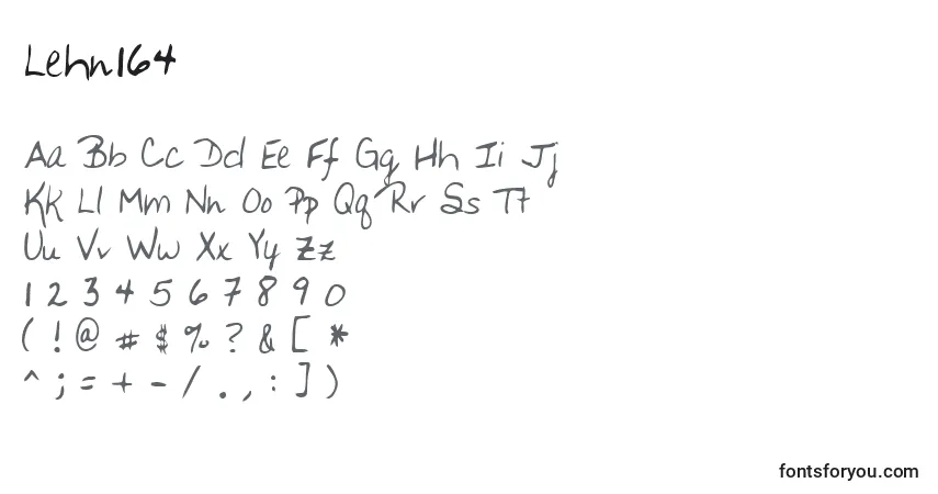 Czcionka Lehn164 – alfabet, cyfry, specjalne znaki