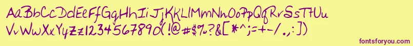 Lehn164 Font – Purple Fonts on Yellow Background