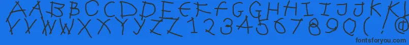 Frenzywut Font – Black Fonts on Blue Background