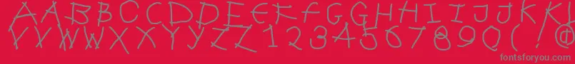 Frenzywut Font – Gray Fonts on Red Background