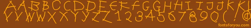 Frenzywut Font – Orange Fonts on Brown Background