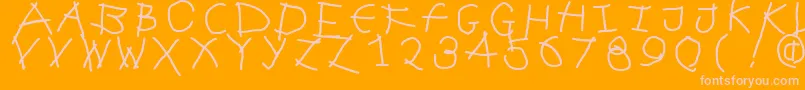 Frenzywut-Schriftart – Rosa Schriften auf orangefarbenem Hintergrund