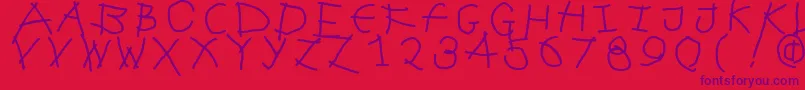 Frenzywut Font – Purple Fonts on Red Background