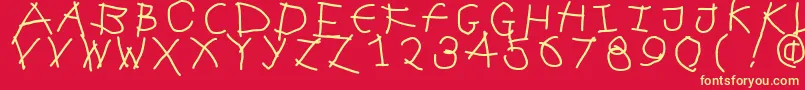 Frenzywut Font – Yellow Fonts on Red Background