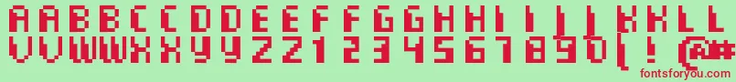 CommoMonospaced Font – Red Fonts on Green Background