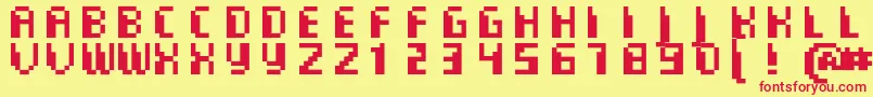 CommoMonospaced Font – Red Fonts on Yellow Background