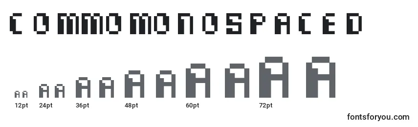 Размеры шрифта CommoMonospaced