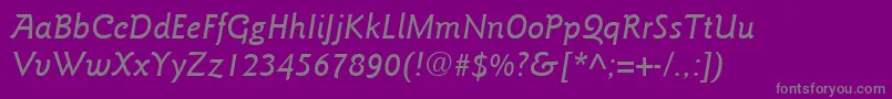 ItcGoudySansLtMediumItalic Font – Gray Fonts on Purple Background