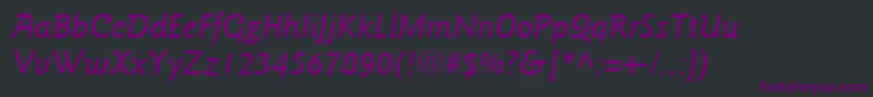 ItcGoudySansLtMediumItalic Font – Purple Fonts on Black Background