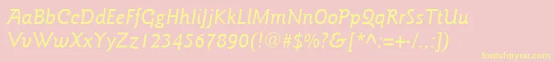 ItcGoudySansLtMediumItalic Font – Yellow Fonts on Pink Background