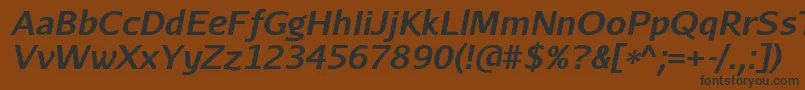 AurulentsansBolditalic-Schriftart – Schwarze Schriften auf braunem Hintergrund