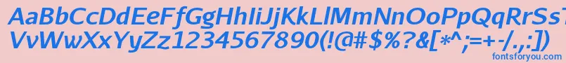 AurulentsansBolditalic Font – Blue Fonts on Pink Background