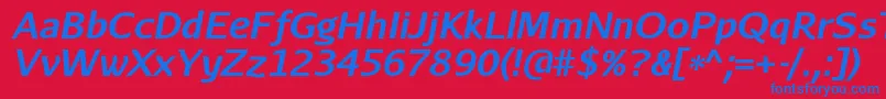 AurulentsansBolditalic Font – Blue Fonts on Red Background