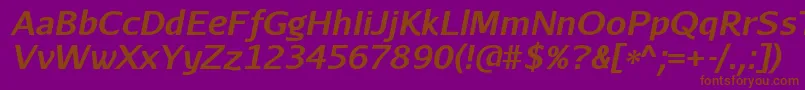 AurulentsansBolditalic Font – Brown Fonts on Purple Background