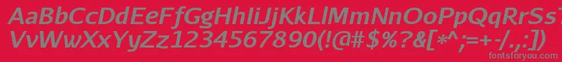 AurulentsansBolditalic Font – Gray Fonts on Red Background